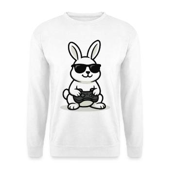 Lapin de jeu cool - Sweat-shirt Unisexe - blanc - Devant
