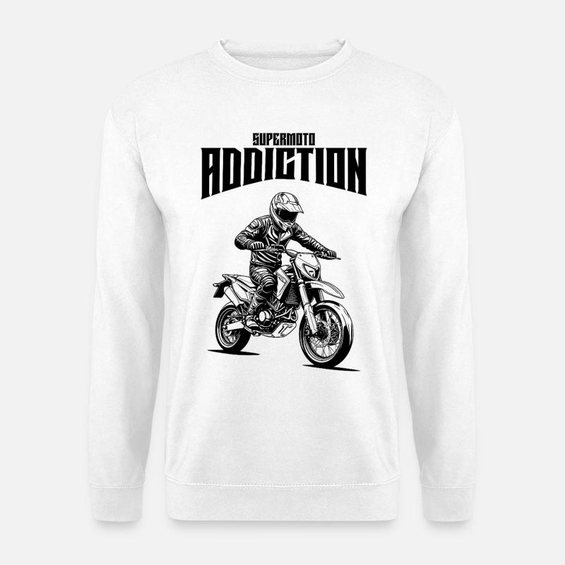 Supermoto Addiction Design - Unisex Pullover - Weiß