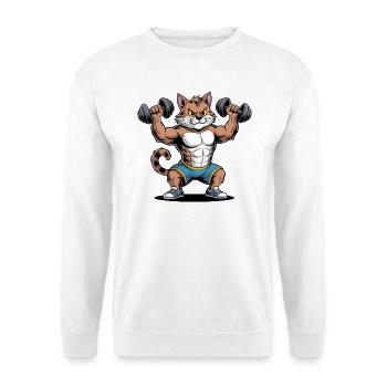 Katzenmuskelkraft Krafttraining - Unisex Pullover - Weiß - Vorne
