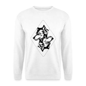 Tête de loup - Sweat-shirt Unisexe - blanc - Devant