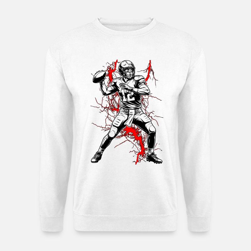 Quarterback im Blitzgewitter - Unisex Pullover - Weiß