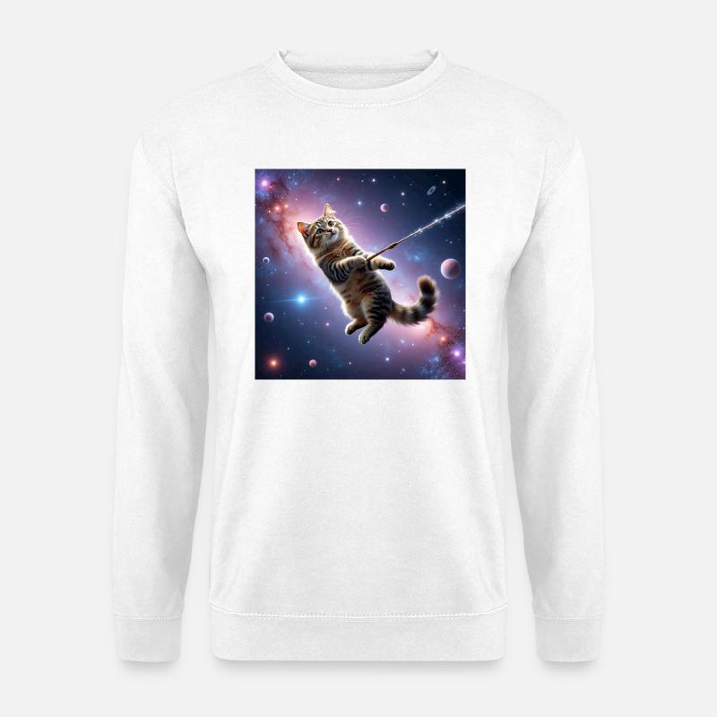 Katze im All - Unisex Pullover - Weiß