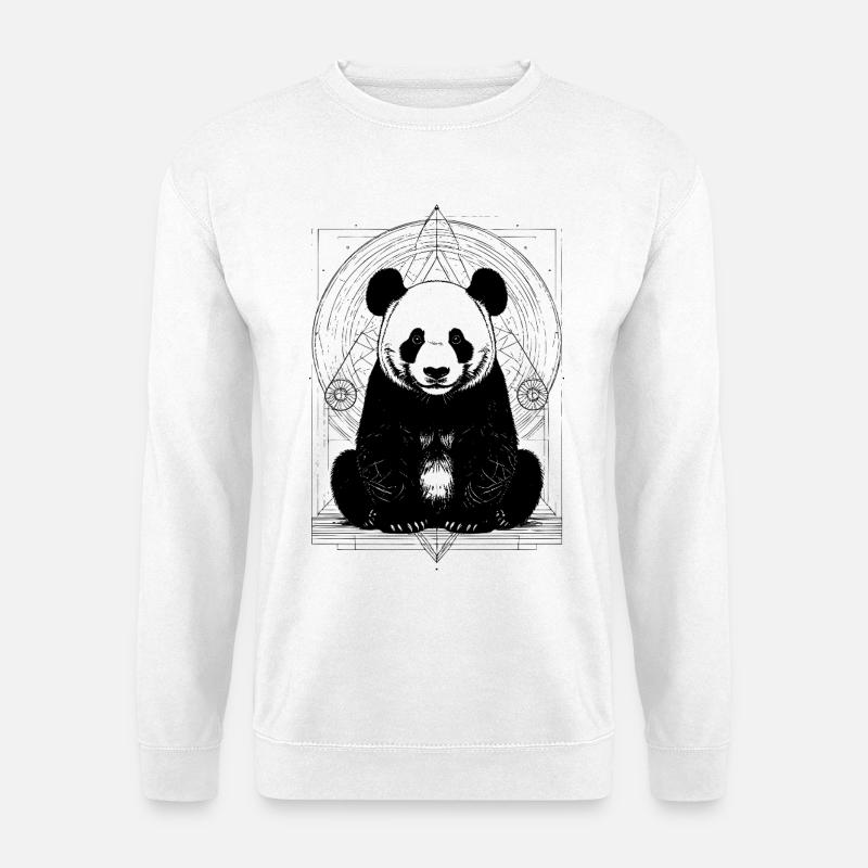 Panda Muster - Unisex Pullover - Weiß