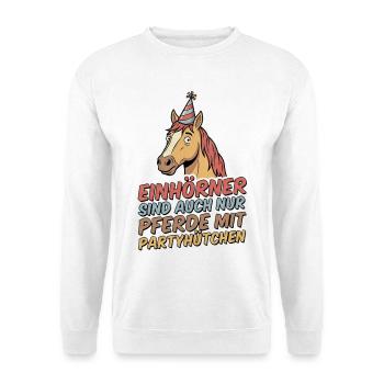 Cheval de fête avec chapeau - Sweat-shirt Unisexe - blanc - Devant