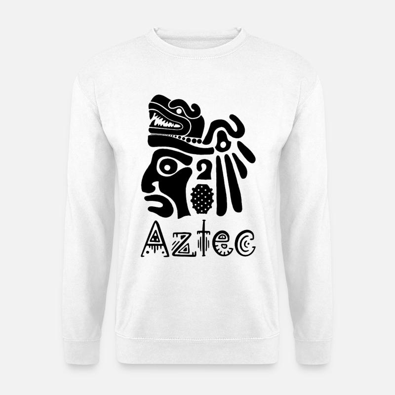 Aztekischer Krieger (Schwarz) - Unisex Pullover - Weiß