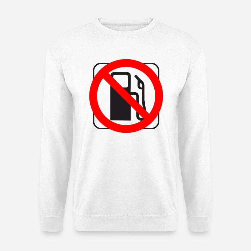 Stop Schild Tanksäule Benzin-Dieselpreise - Unisex Pullover - Weiß