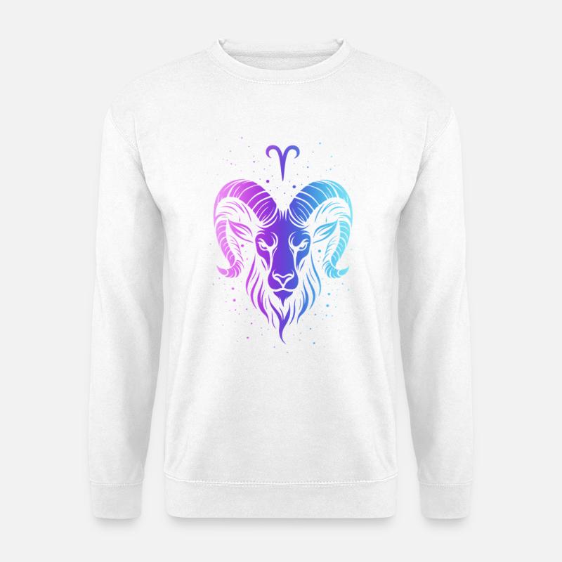 Bunter Aries Tierkreis - Unisex Pullover - Weiß