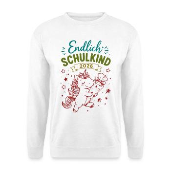 Endlich Schulkind 2026 Unicorn - Unisex Pullover - Weiß - Vorne