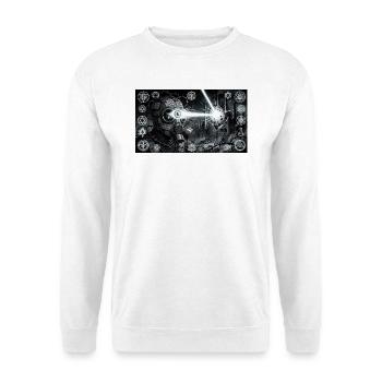 Alchemie des Kollapses - Unisex Pullover - Weiß - Vorne - Alina (178cm) & Michal (187cm)