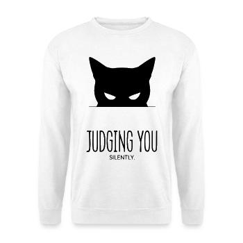 Judging you - Unisex Pullover - Weiß - Vorne - Alina (178cm) & Michal (187cm)