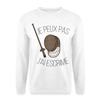 je peux pas j ai escrime - Sweat-shirt Unisexe - blanc - Devant