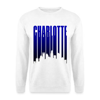 Charlotte Skyline Blau Gradient - Unisex Pullover - Weiß - Vorne