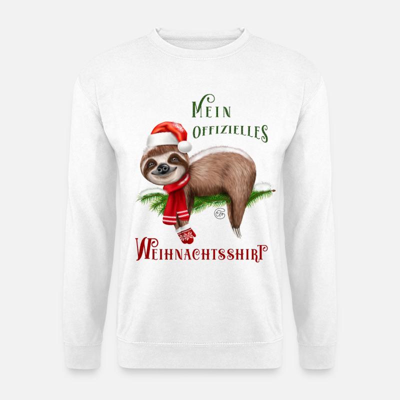 Mein Offizielles Weihnachtsshirt Faultier - Unisex Pullover - Weiß