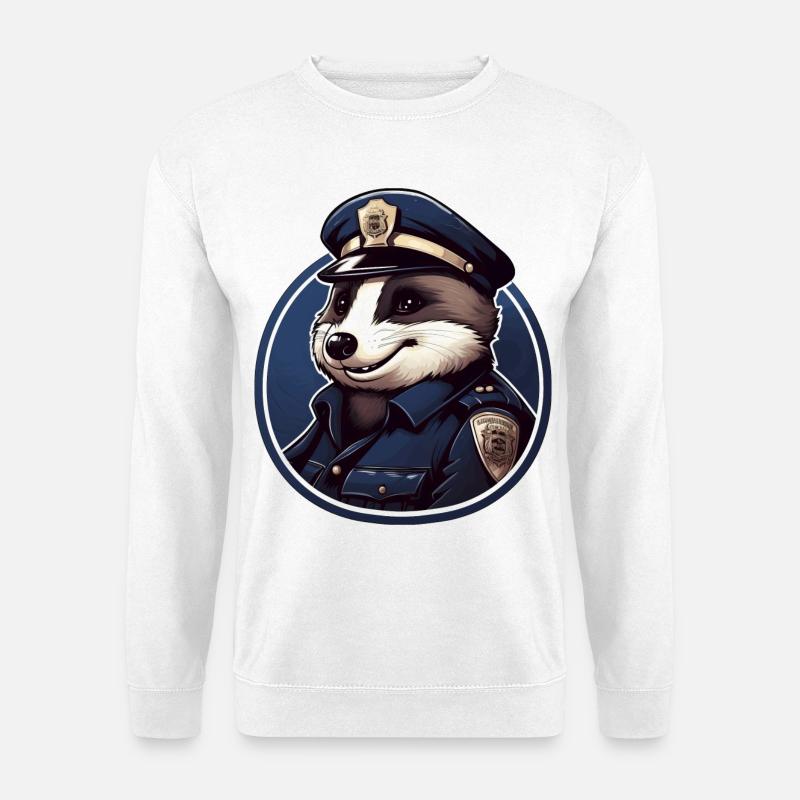 Dachs Polizei - Unisex Pullover - Weiß