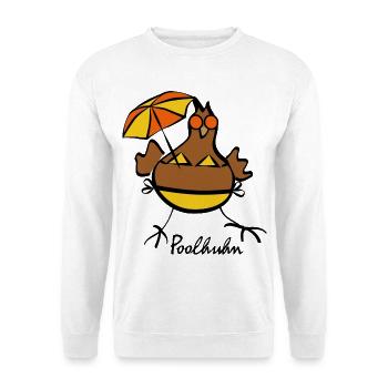 RIKELS Design: Poolhuhn 2026 - Unisex Pullover - Weiß - Vorne