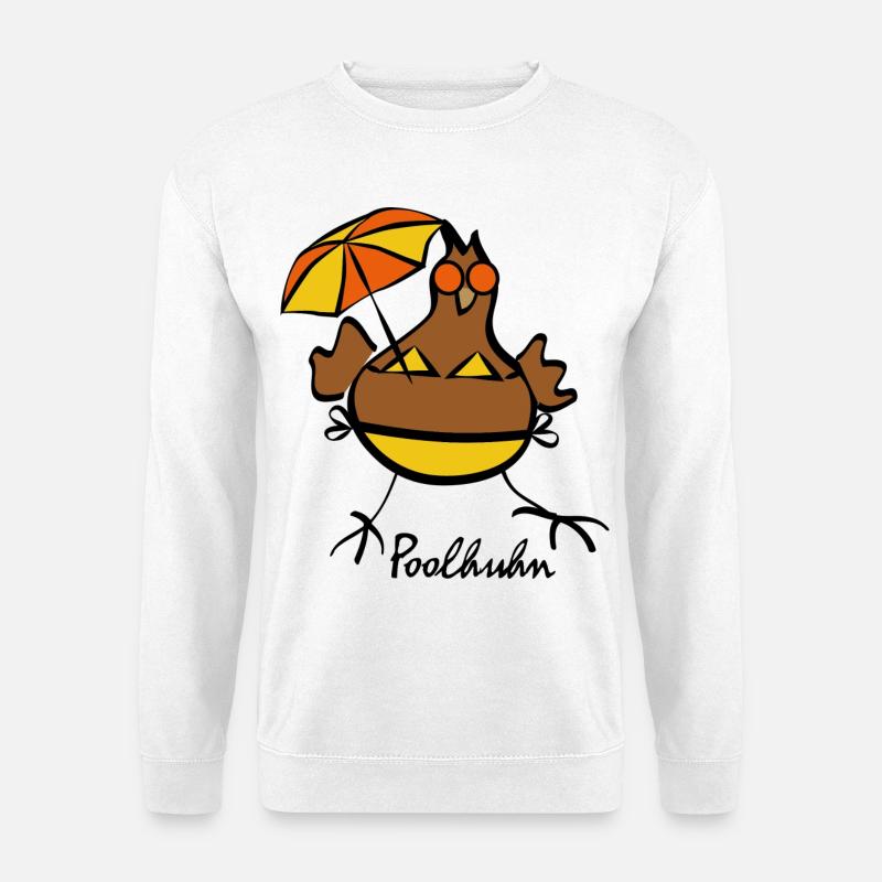 RIKELS Design: Poolhuhn 2026 - Unisex Pullover - Weiß