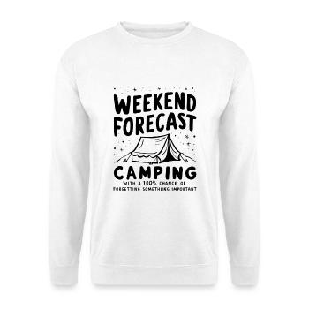 Prévisions de camping pour le week-end - Sweat-shirt Unisexe - blanc - Devant