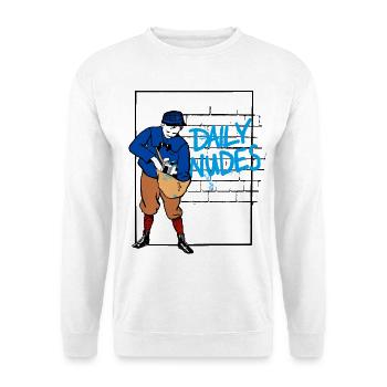 Daily Nudes Retro Post Design - Sweat-shirt Unisexe - blanc - Devant