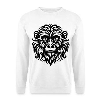 Singe hurleur tribal - Sweat-shirt Unisexe - blanc - Devant