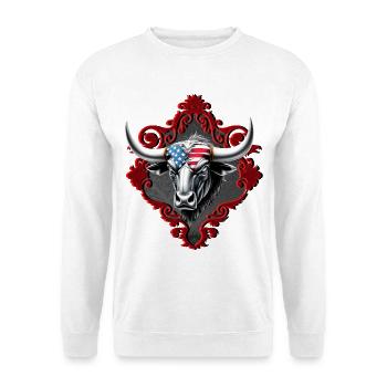 Pride and strength: an American bull - Unisex Sweatshirt - white - Front