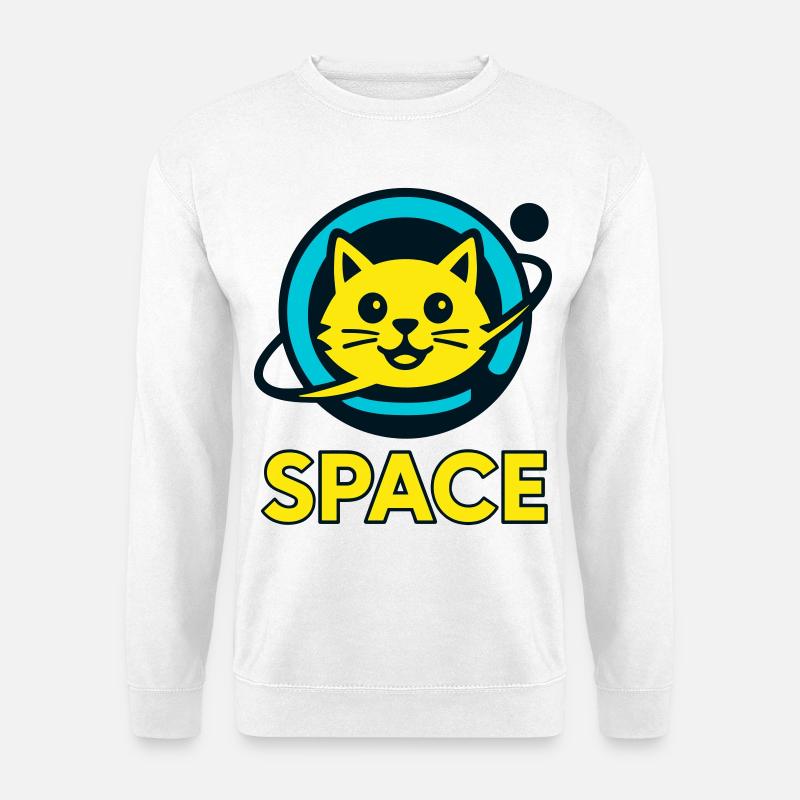 Chat de l’espace - Sweat-shirt Unisexe - blanc