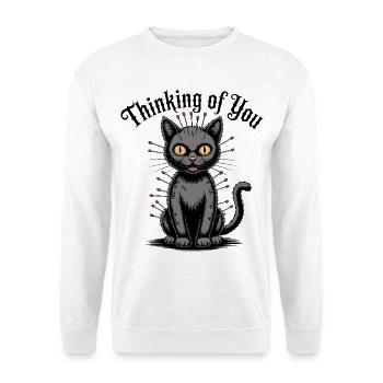 Voodoo Cat denkt an dich - Unisex Pullover - Weiß - Vorne