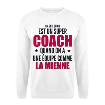 Un Super Coach Cadeau Entraîneur Sportif Humour - Sweat-shirt Unisexe - blanc - Devant