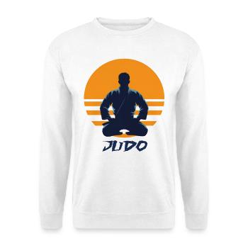 Judo Sonnenuntergang Silhouette - Unisex Pullover - Weiß - Vorne