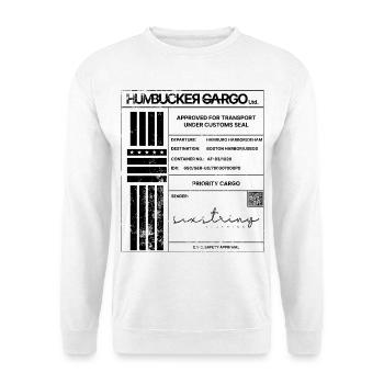 Shipping Label, black - Unisex Sweatshirt - white - Front