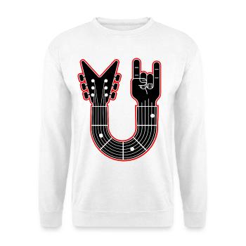 Gitarrenhals mit Fingerhörnern - Unisex Pullover - Weiß - Vorne