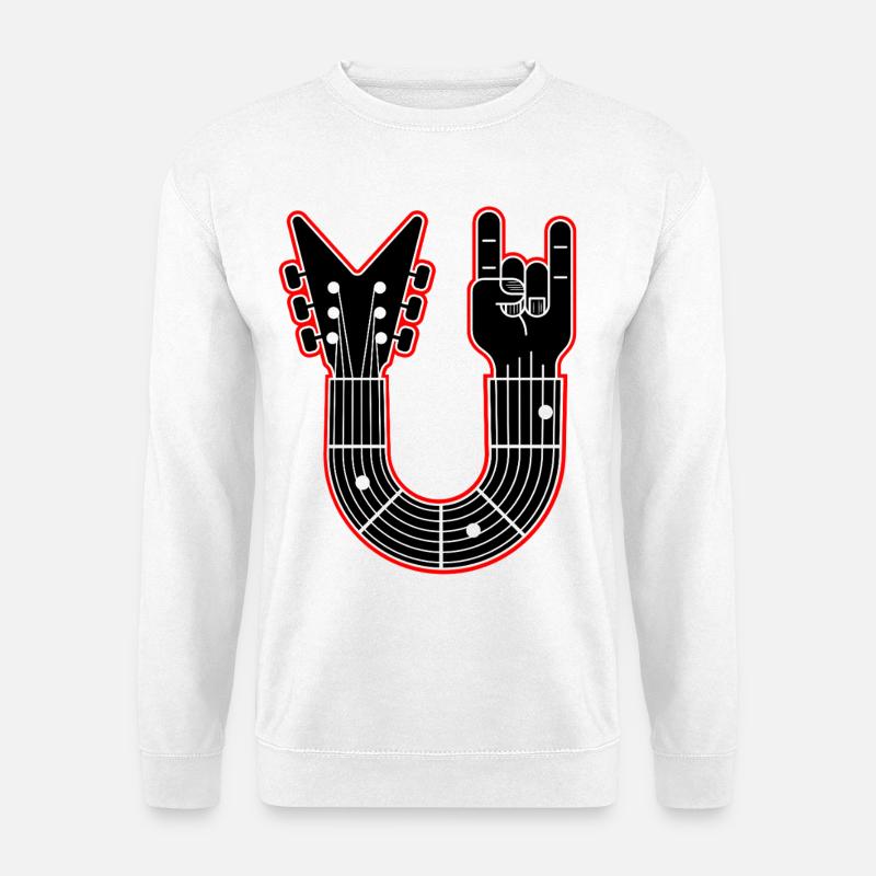 Gitarrenhals mit Fingerhörnern - Unisex Pullover - Weiß