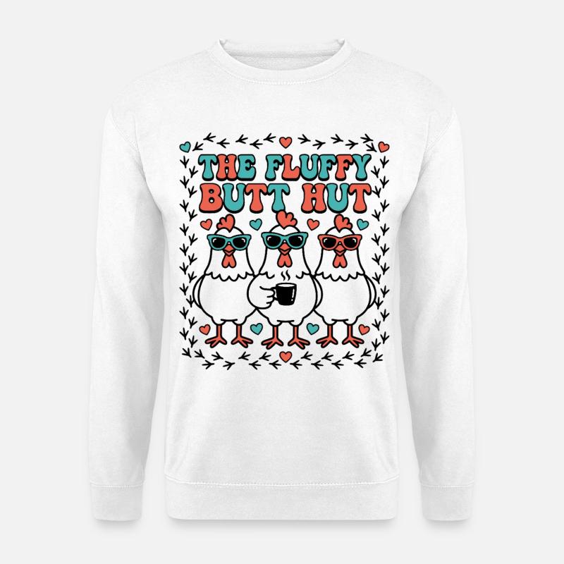Hütte der flauschigen Hintern - Unisex Pullover - Weiß