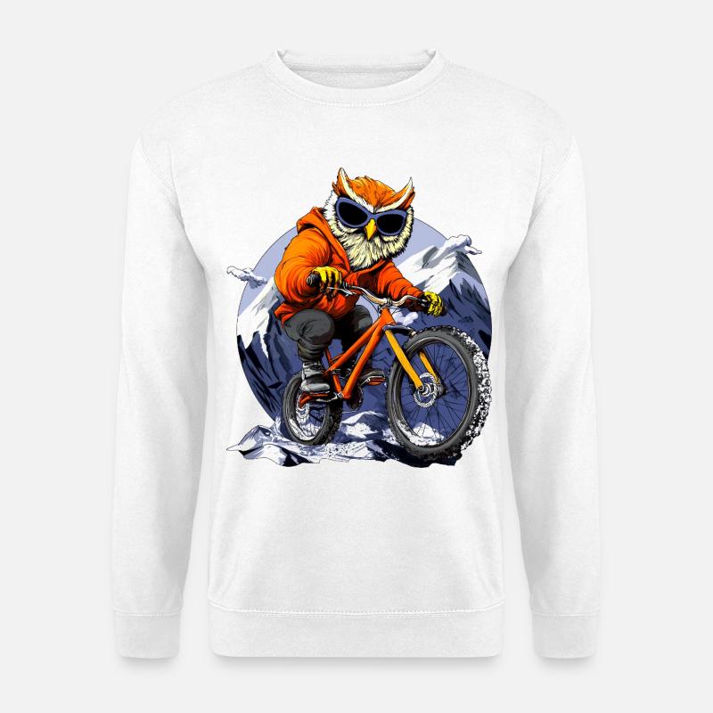 Bike Eulen - Unisex Pullover - Weiß