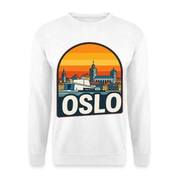 Oslo Norway Skyline Retro Sunset Vintage Design - Unisex Sweatshirt - white - Front