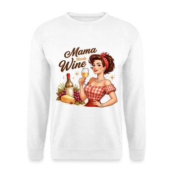 Maman a besoin de vin. Maman a besoin de vin - Sweat-shirt Unisexe - blanc - Devant