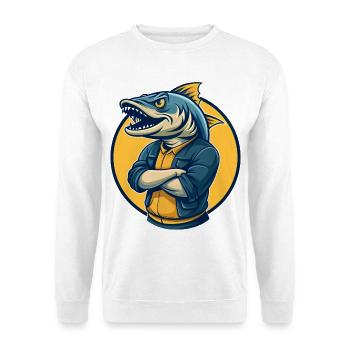 Logo clipart de la mascotte de Barracuda Kawaii - Sweat-shirt Unisexe - blanc - Devant