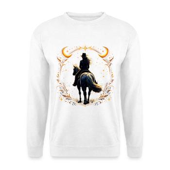 Nocturnal horse rider in golden frame - Unisex Sweatshirt - white - Front