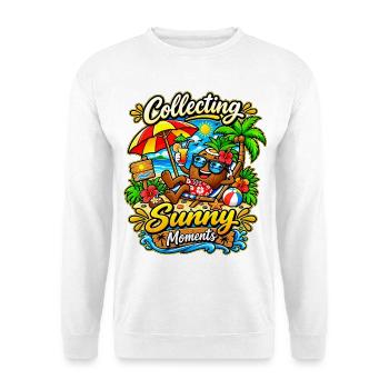 Collecting Sunny Moments Strandfeeling - Unisex Pullover - Weiß - Vorne - Alina (178cm) & Michal (187cm)