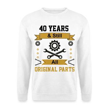 Immer noch alle Originalteile - Unisex Pullover - Weiß - Vorne - Alina (178cm) & Michal (187cm)
