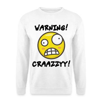 Verrücktes Grins-Symbol - Unisex Pullover - Weiß - Vorne - Alina (178cm) & Michal (187cm)