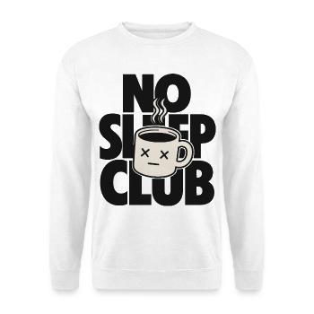 No Sleep Club – Müde Kaffeetasse - Unisex Pullover - Weiß - Vorne - Alina (178cm) & Michal (187cm)