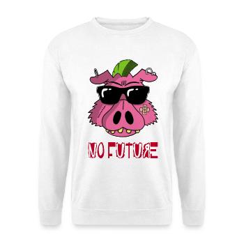 Punk-Schwein - Unisex Pullover - Weiß - Vorne - Alina (178cm) & Michal (187cm)