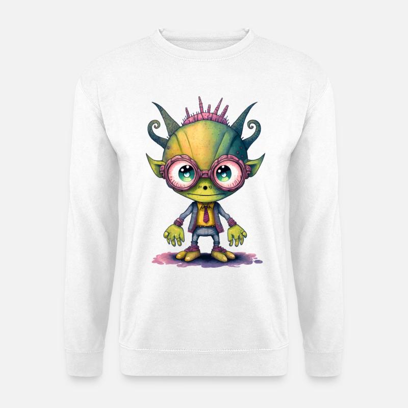 NERDY forever - Nerdy Alien - Unisex Pullover - Weiß