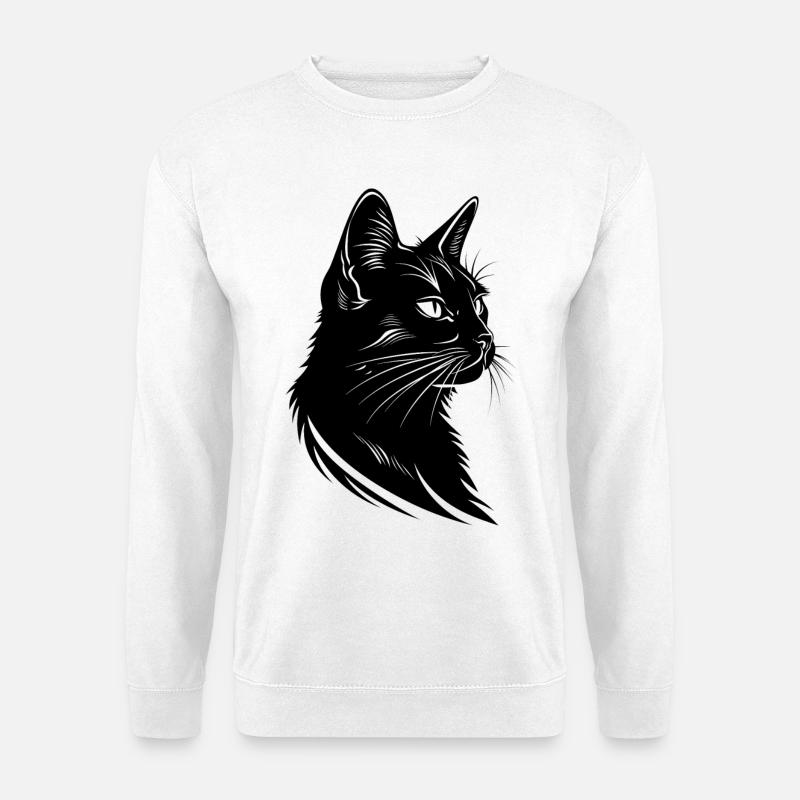 Katze Zeichnung - Unisex Pullover - Weiß