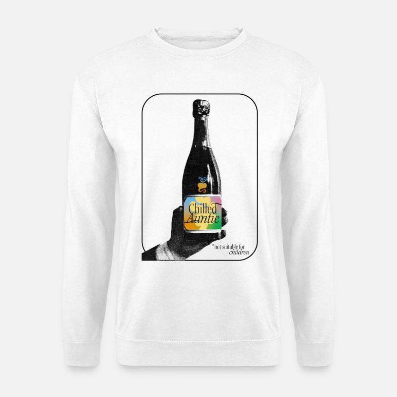 Chilled Auntie Pop-Art Bottle - Unisex Pullover - Weiß