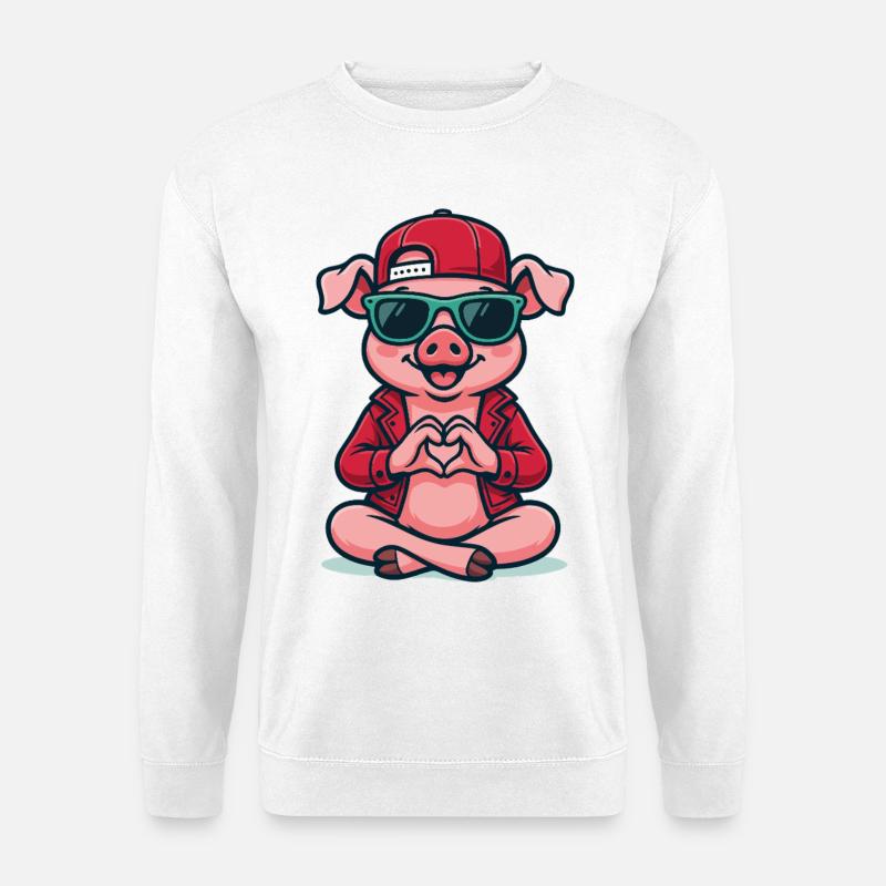 Piggy Love Vibes - Unisex Pullover - Weiß