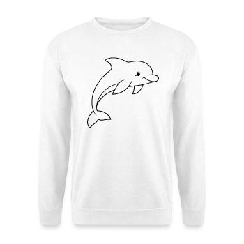 Minimalistic Dolphin - Unisex Sweatshirt - white - Front