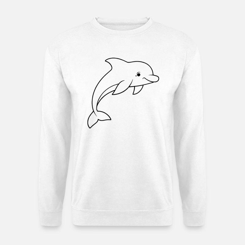 Dauphin minimaliste - Sweat-shirt Unisexe - blanc
