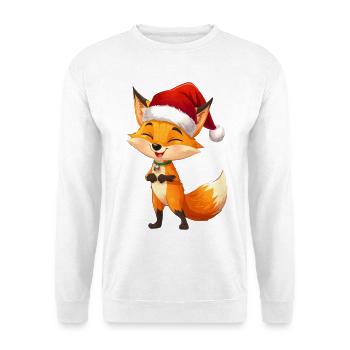 Fuchs mit Santa Hut - Unisex Pullover - Weiß - Vorne