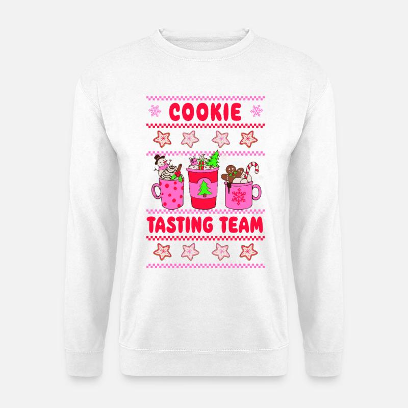 Cookie Tasting Team - Weihnachten neon pink - Unisex Pullover - Weiß